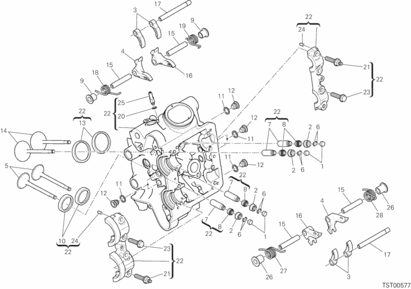 Alle Teile für das Horizontaler Kopf des Ducati Diavel Xdiavel S 1260 2016